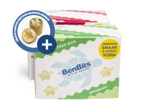ACTIE: BenBits Plasticvrij Kauwgom Groot Pakket Combi Salmiak & Fresh Spearmint | 2x14 pack